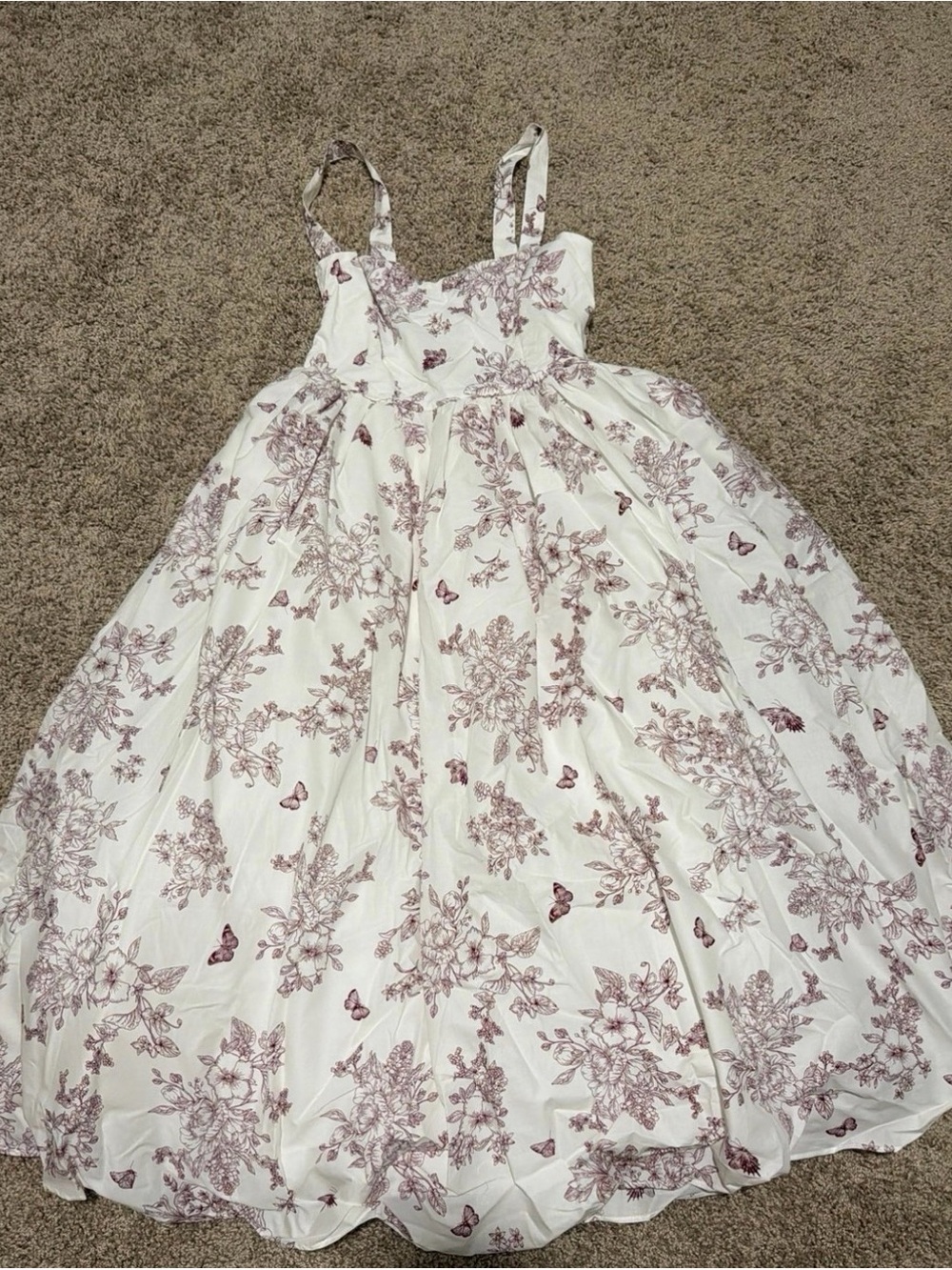 Francesca’s Toile Sweetheart MIDI Dress